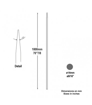 Barreau appointé Ø14mm 1800mm
