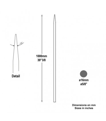 Barreau appointé Ø16mm 1000mm