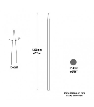 Barreau appointé Ø14mm 1200mm