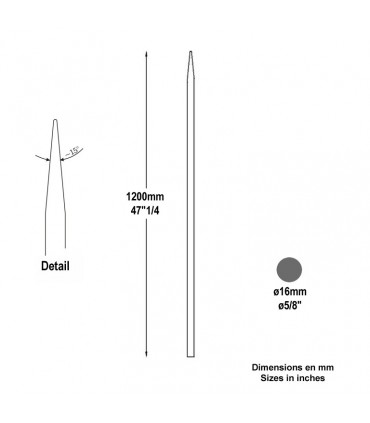 Barreau appointé Ø16mm 1200mm
