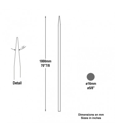 Barreau appointé Ø16mm 1800mm