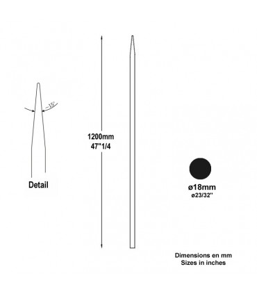 Barreau appointé Ø18mm 1200mm