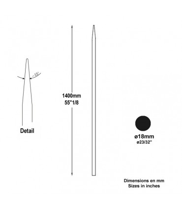 Barreau appointé Ø18mm 1400mm