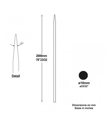 Barreau appointé Ø18mm 2000mm