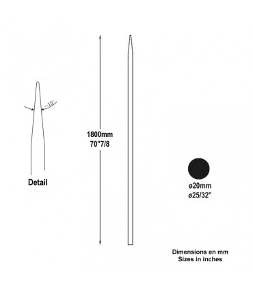Barreau appointé Ø20mm 1800mm