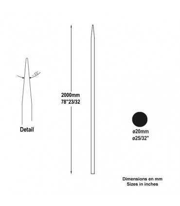 Barreau appointé Ø20mm 2000mm