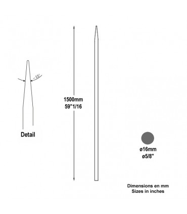Barreau appointé Ø16mm 1500mm