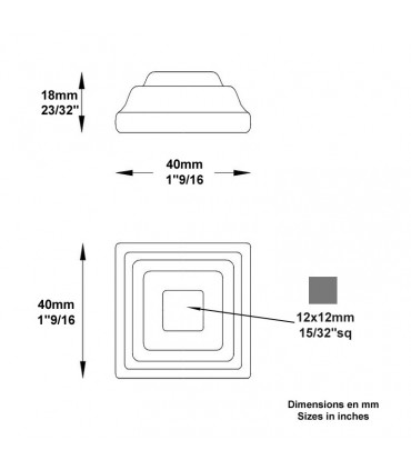 Cache scellement 40x40mm pour barreau de 12x12mm