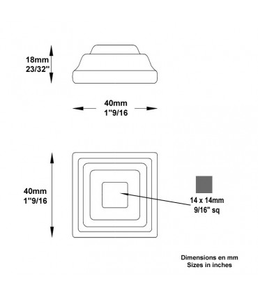 Cache scellement 40x40mm pour barreau de 14x14mm
