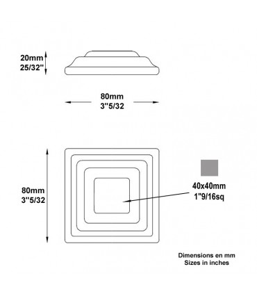 Cache scellement 80x80mm pour barreau de 40x40mm