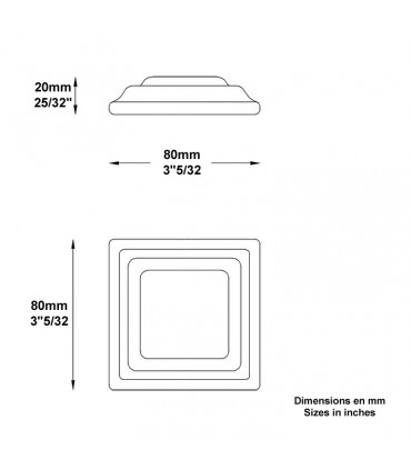 Cache scellement 80x80mm plein