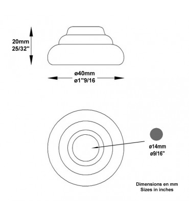 Cache scellement Ø40mm pour rond Ø14mm