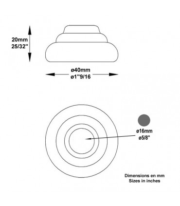 Cache scellement Ø40mm pour rond Ø16mm