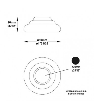 Cache scellement Ø50mm pour rond Ø20mm