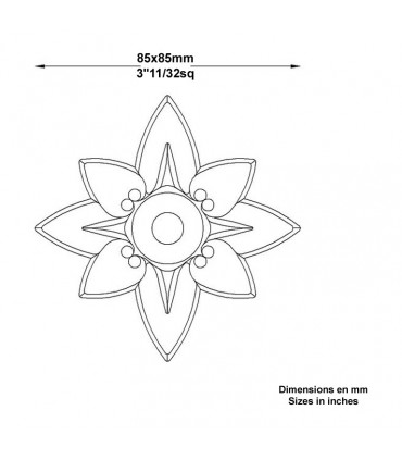 Rosace fonte 85mm x 85mm