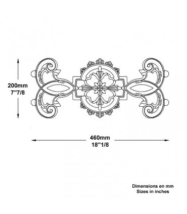 Décoration fonte L460mm x 200mm