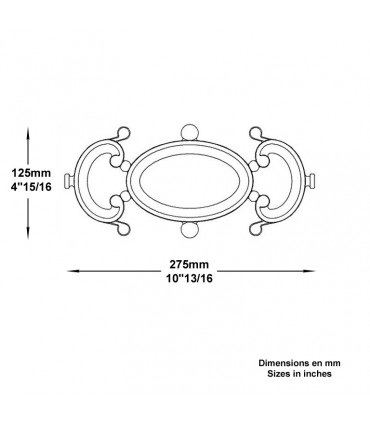 Décoration fonte  double face L275m x 125mm