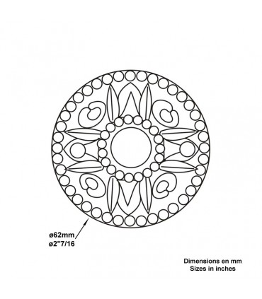 Rosace laiton polie Ø60mm