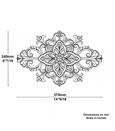 Palmette fone zinguée L370mm x 240mm