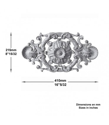Palmette en fonte zinguée L410mm x 215mm