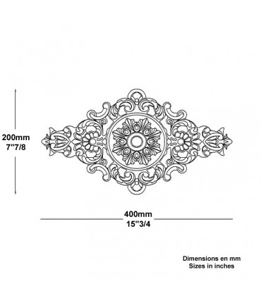 Palmette aluminium L400mm x 200mm