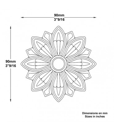Rosace aluminium Ø90mm