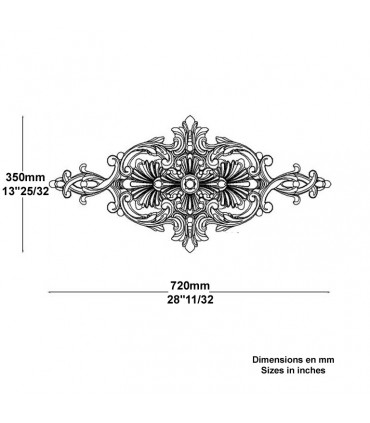 Palmette aluminium longueur 720mm x 350mm