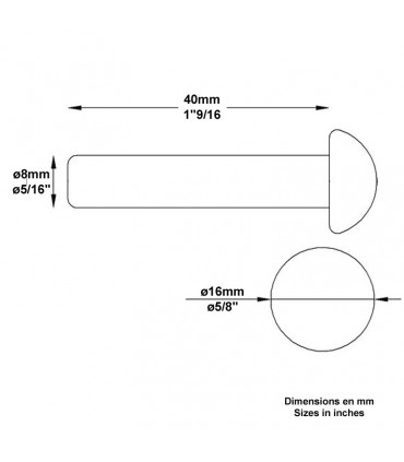 Rivet acier Ø8mm x L40mm