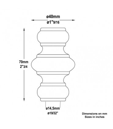 Garniture haute à souder Ø14mm fonte soudable