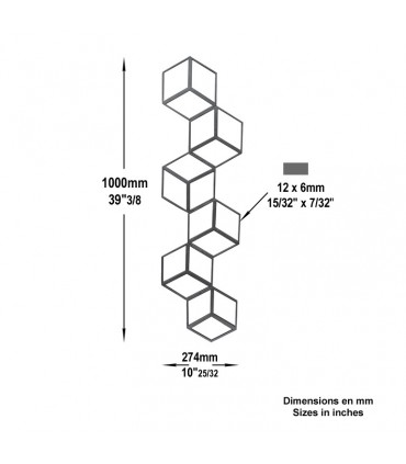 Panneau décoratif Effet 3D L1000x274mm 