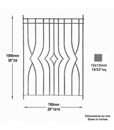 Panneau décoratif Art Déco L1000x760mm 