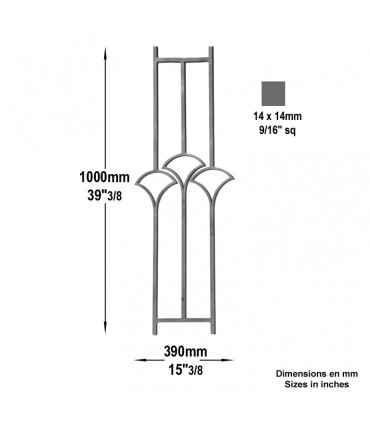 Panneau décoratif fleur de lotus L1000x390mm 