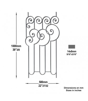 Panneau décoratif Art Déco L1000x580mm