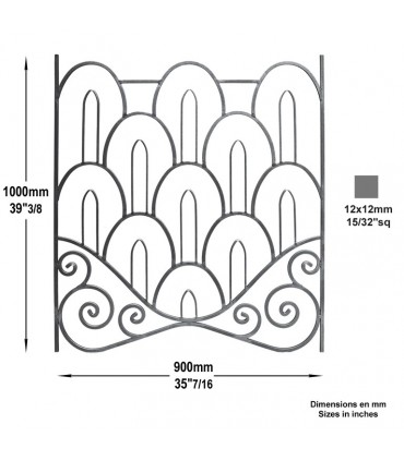 Panneau décoratif Art Déco L1000x900mm
