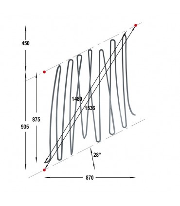 Panneau décoratif rampant à enroulement L465xH975mm 