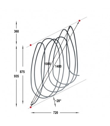 Panneau décoratif rampant à enroulement L720xH935mm 