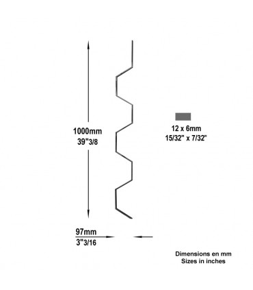 Demi panneau décoratif Effet 3D L1000x97mm