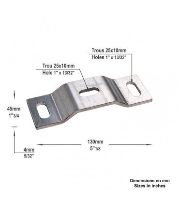 Platine emboutie en acier support de pivot crapaudine D10