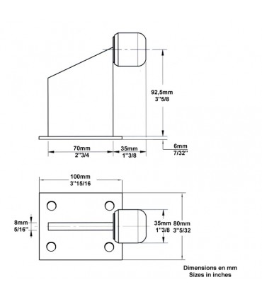 Arretoir butoir acier à fixer