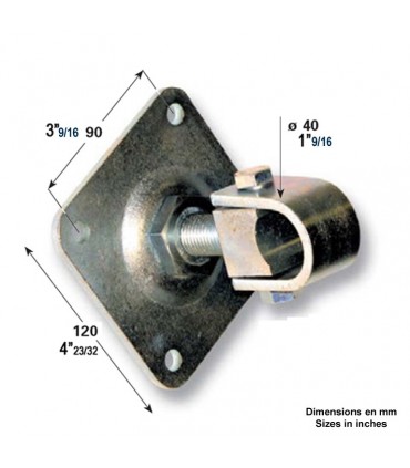 Gond réglable à plaquer Ø40mm