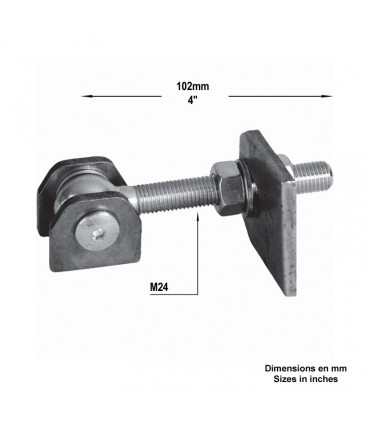 Gond charnière réglable 180°M24