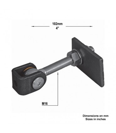 Gond charnière réglable 180°M16