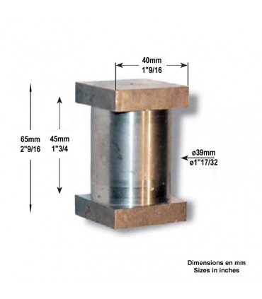 Axe pour gond réglable 40x40mm