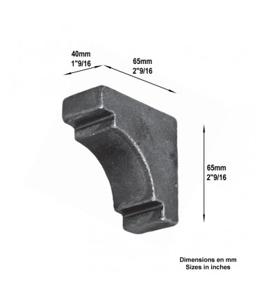 Renfort d'angle pour tube 40x40mm