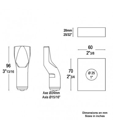 Pivot à bille désaxé Ø24mm