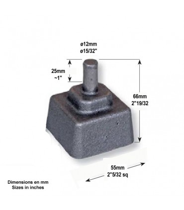 Crapaudine fonte 55x55mm