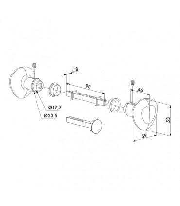 Kit poignée ronde -combinaisons boutons aluminium