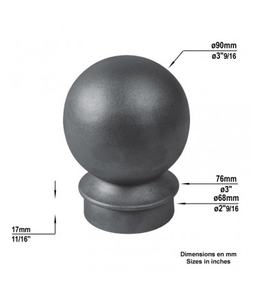 Boule de potelet de rue en acier ø90mm