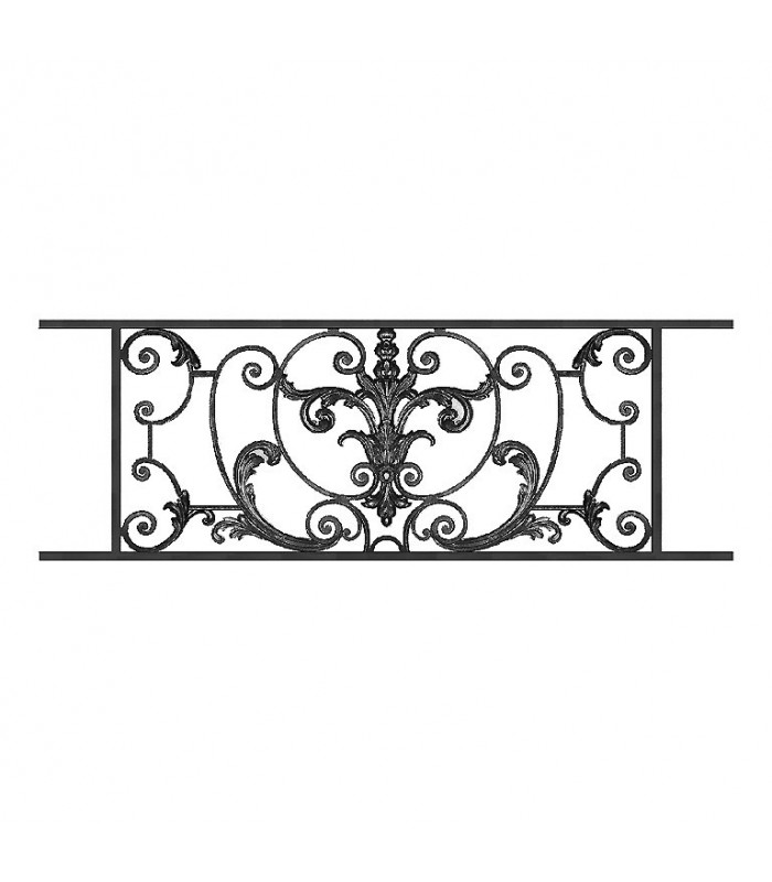 Garde-corps fonte AMBOISE 1200à1350x500mm longueur utile prêt à poser