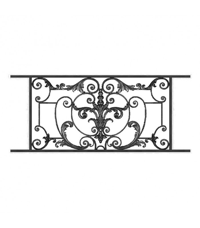 Garde-corps fonte AMBOISE 1200à1350x610mm fonte prêt à poser